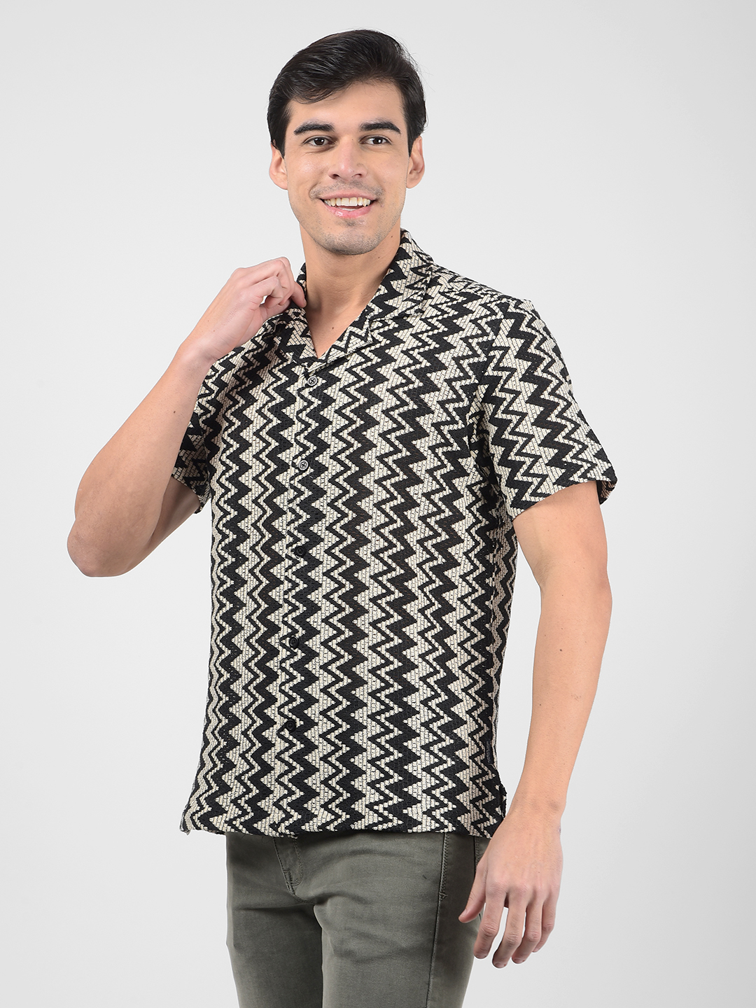 Numero Uno Men Striped Black Shirt